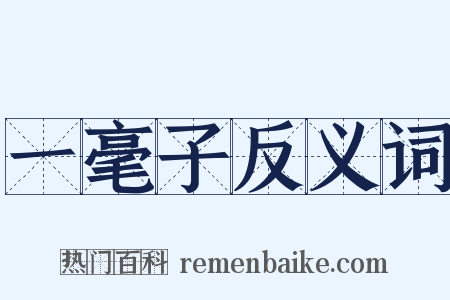 一毫子反义词是什么意思的图片